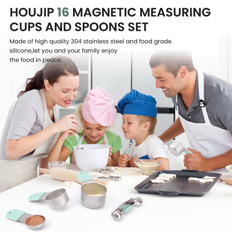 HOUJIP magnetic nesting design keeps cups organized on a metal surface.