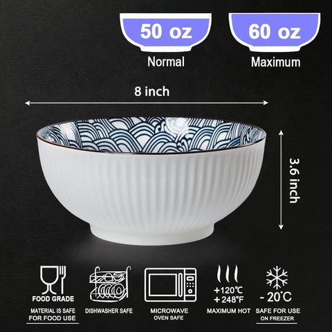 Houlu set of 3 bowls with wave pattern for stylish serving