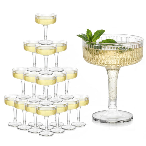Houmury 7oz plastic champagne flute set for elegant, unbreakable toasts at events
