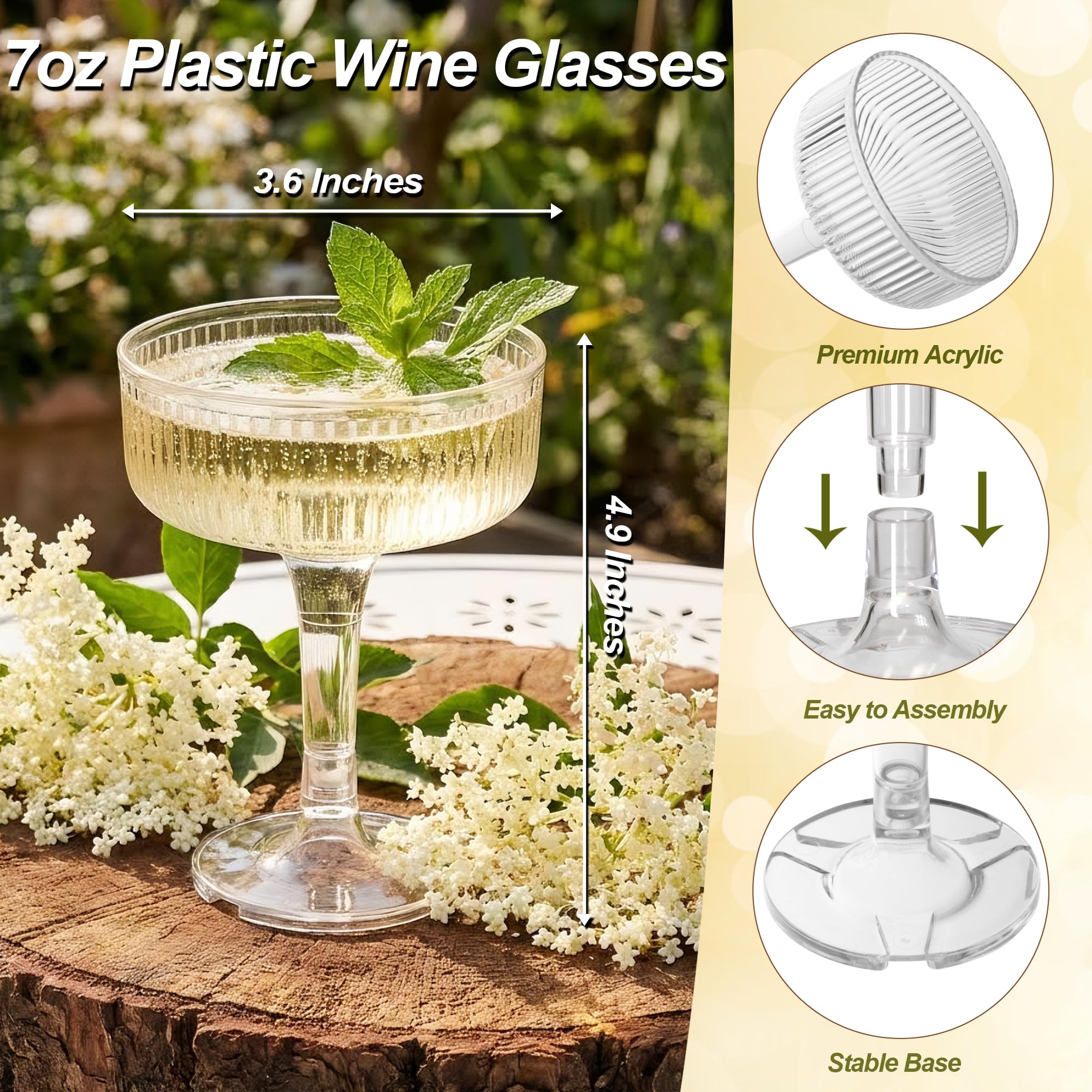 Houmury clear acrylic glasses are reusable and washable for versatile events.