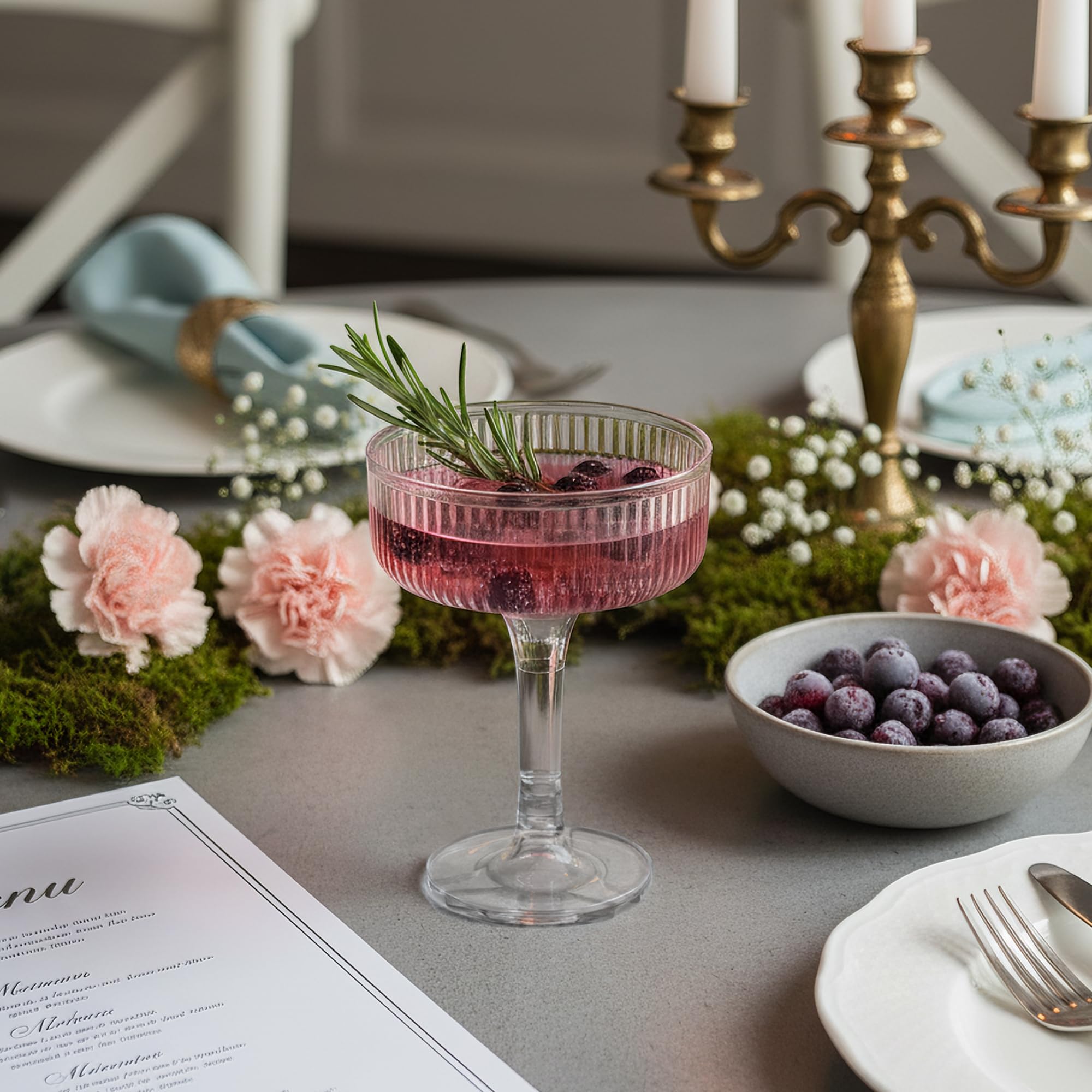 Houmury theme-friendly design works with tinted drinks for color-coordinated celebrations