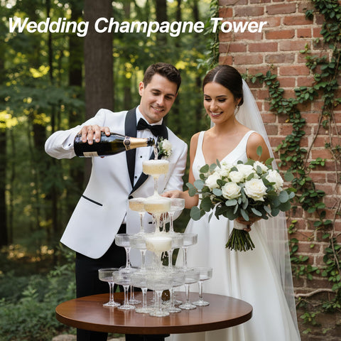 Houmury stable champagne-tower glasses prevent tipping during elegant displays.