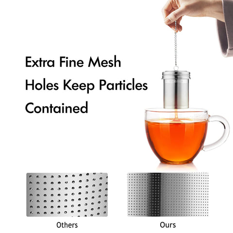 House Again tea infuser extended chain fits mugs and teapots securely