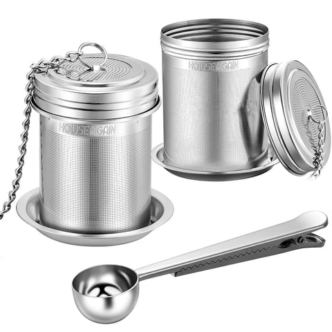 House Again tea infuser with micron mesh traps tiny particles for a clean brew