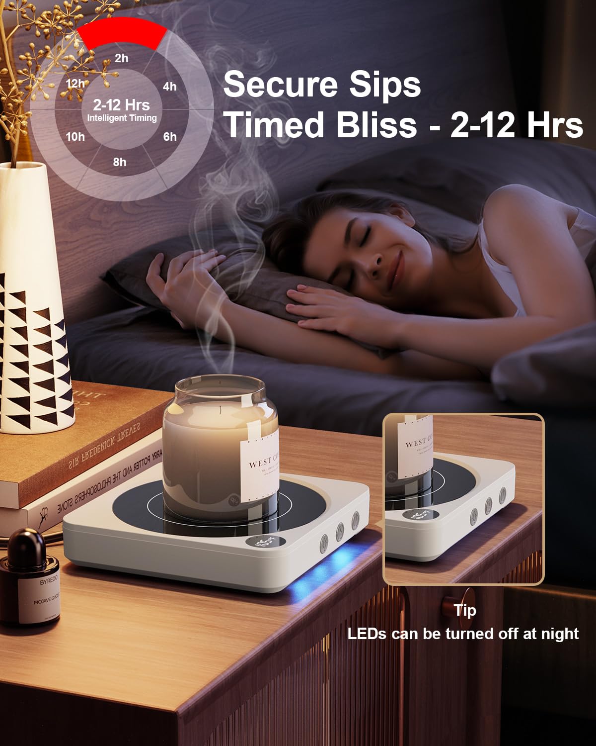 House Gem Mug Warmer LED indicators ensure safe warming.