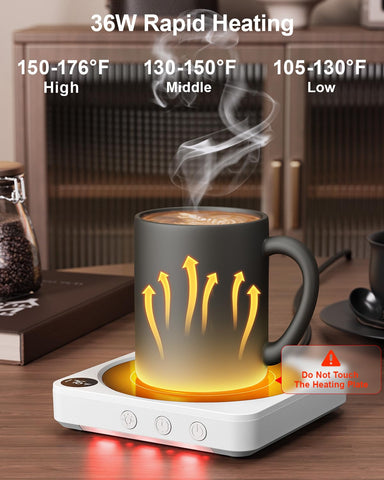 House Gem Mug Warmer temperature display lets you monitor heat.