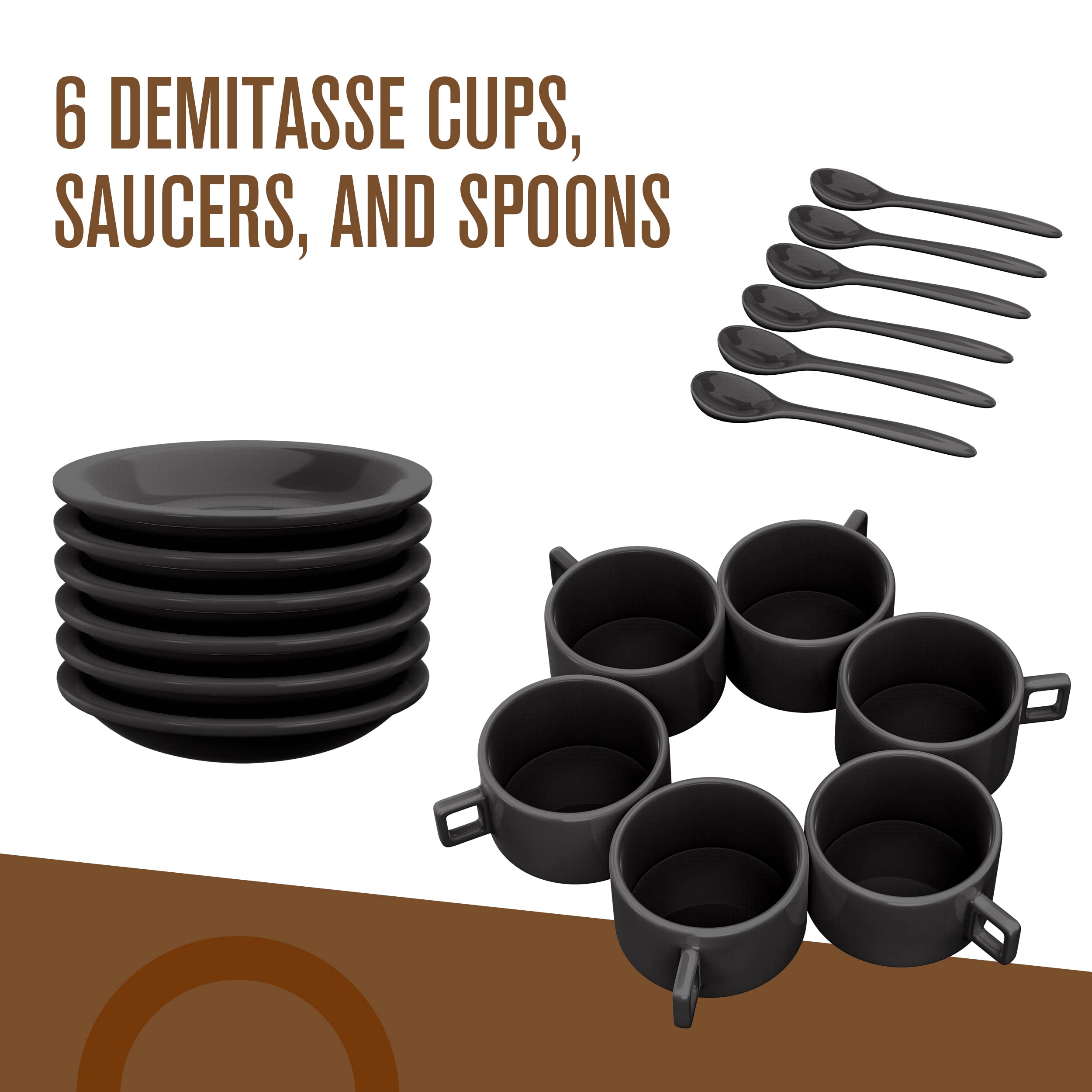 Houseables dishwasher-safe espresso set for easy cleanup after guests.