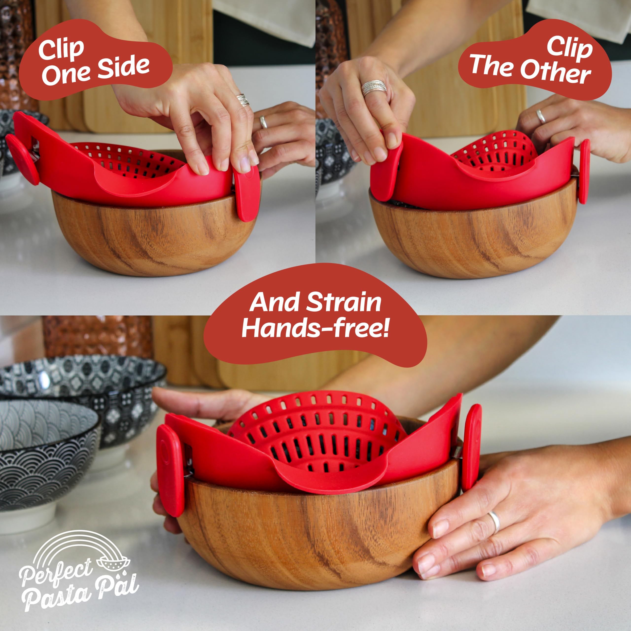 Houseify Perfect Pasta Pal heat-resistant silicone tolerates boiling water