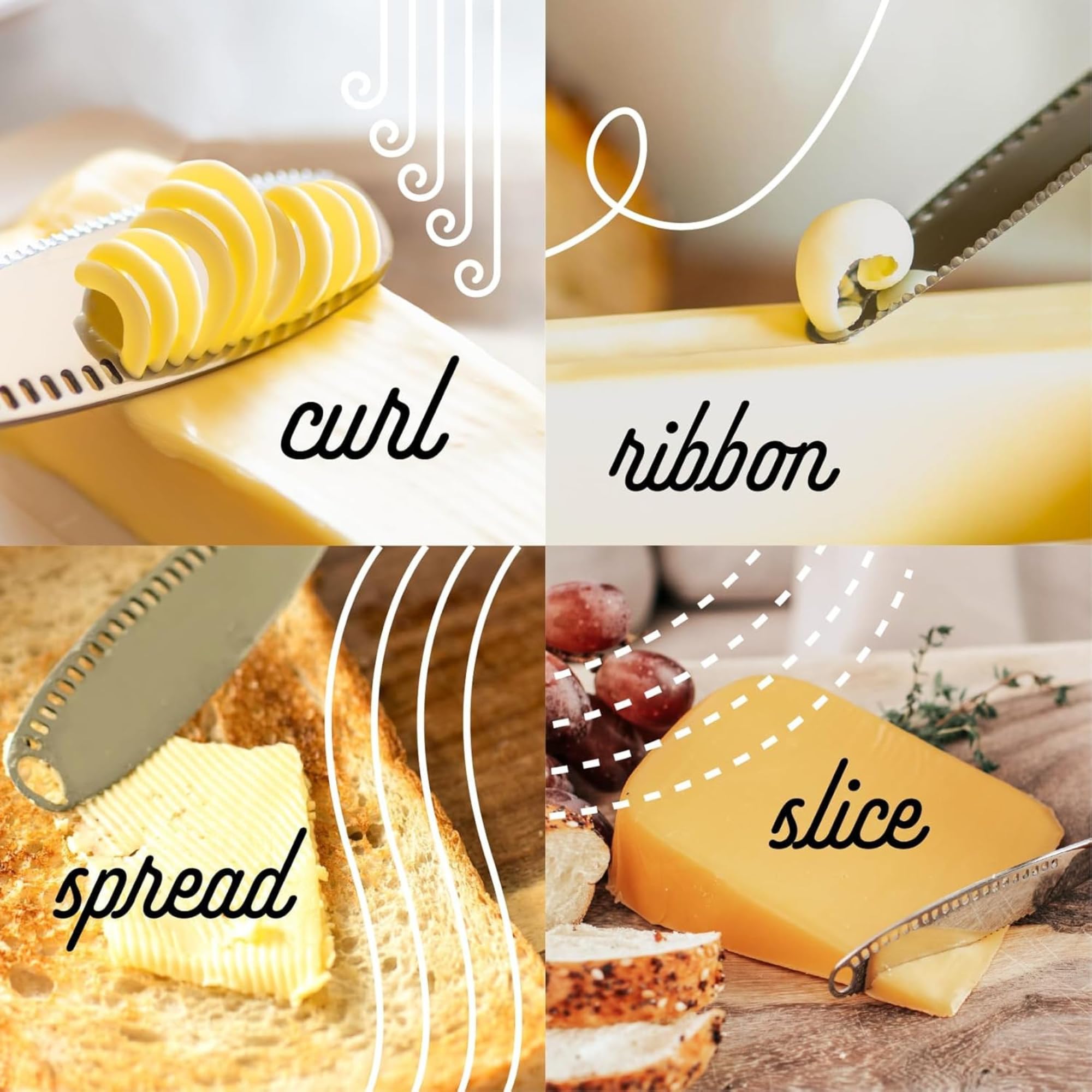 Houseify Ready Butter 3-in-1 knife with ergonomic handle for comfortable use