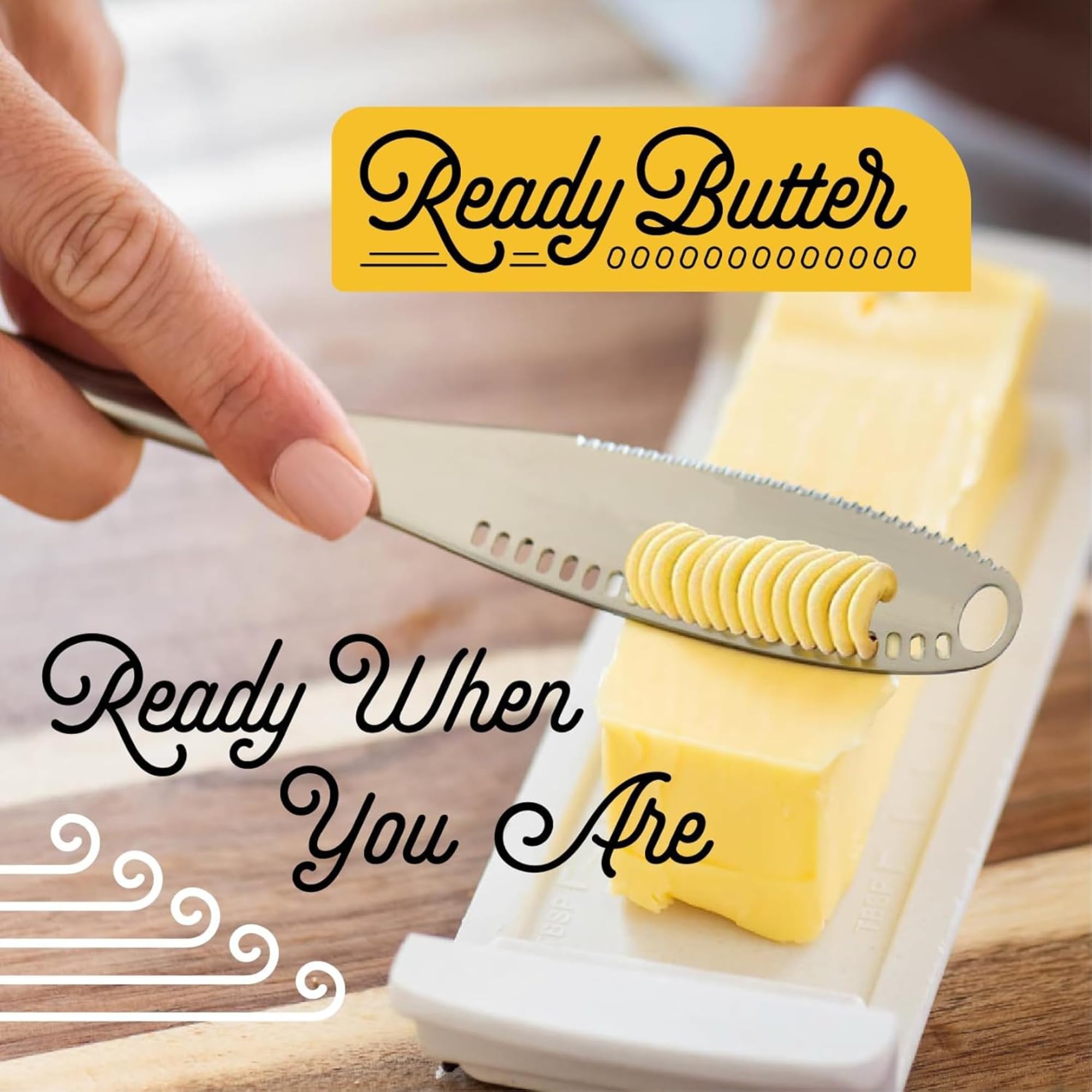 Houseify Ready Butter 3-in-1 knife in stainless steel construction for durable kitchen tools