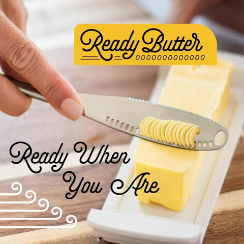 Houseify Ready Butter 3-in-1 knife in stainless steel construction for durable kitchen tools