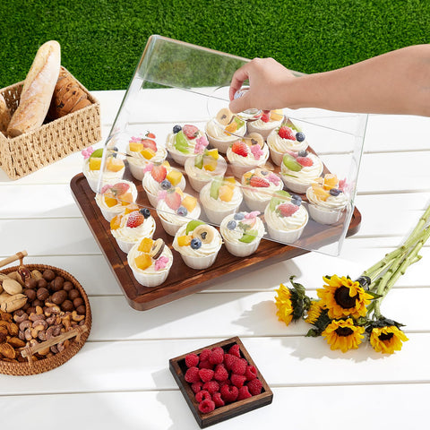 HouseJoy rectangular cake stand with lid serves as elegant centerpiece