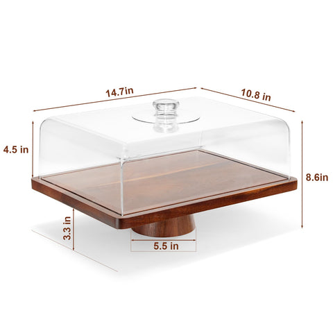 HouseJoy rectangular acrylic lid protects pastries while on display