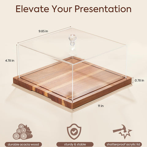 HouseJoy square cake dome cover protects desserts while elevating presentation.