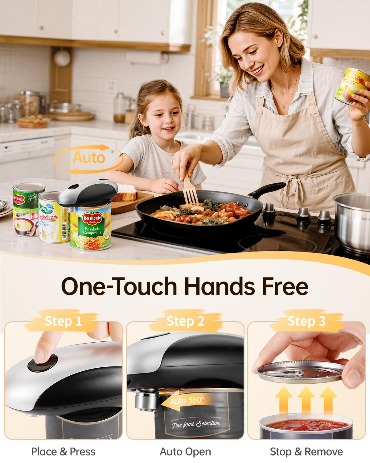 HouseSapp Type-C rechargeable can opener for cordless daily use