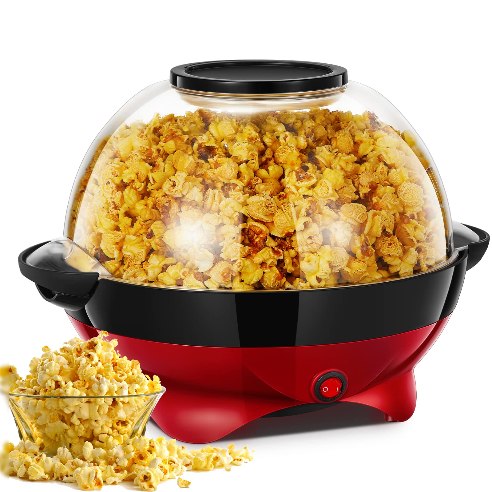 HOUSNAT popcorn machine with 28-cup capacity for family movie nights