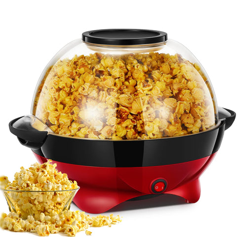 HOUSNAT popcorn machine with 28-cup capacity for family movie nights