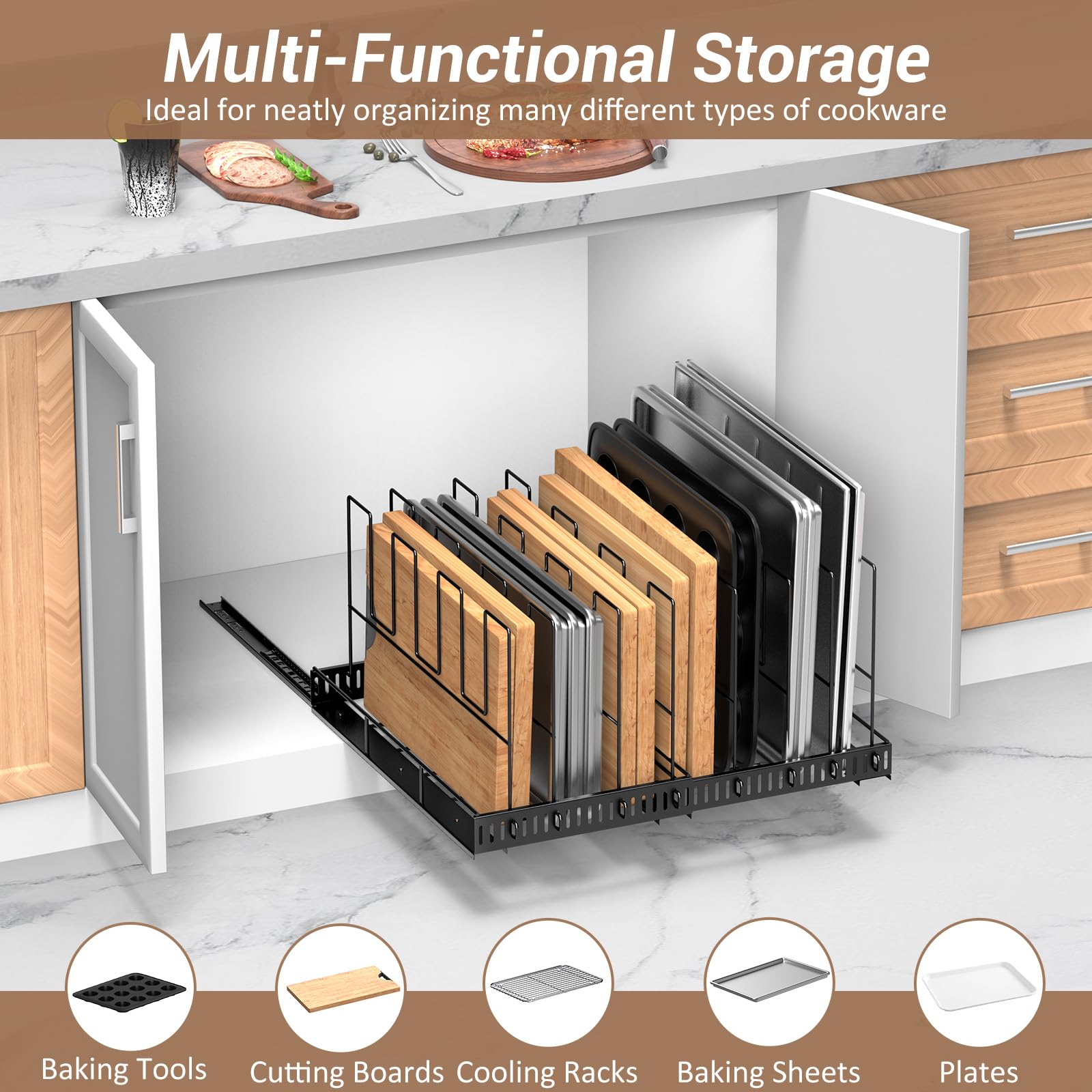 Housolution eight adjustable dividers tailoring space for bakeware
