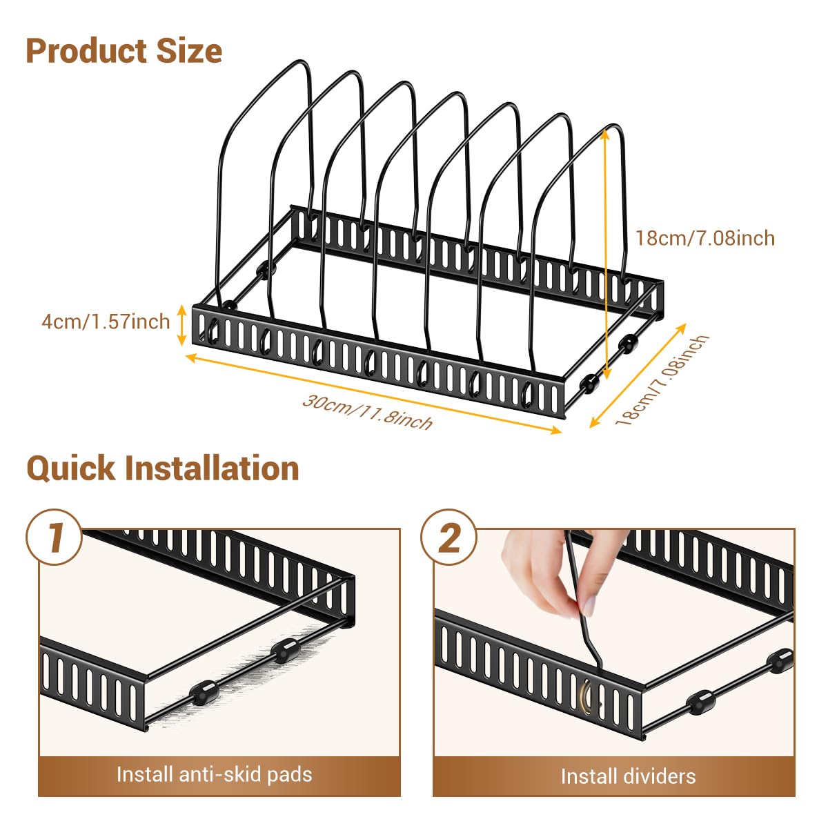 Housolution anti-slip pads protect countertops while keeping heavy pans in place