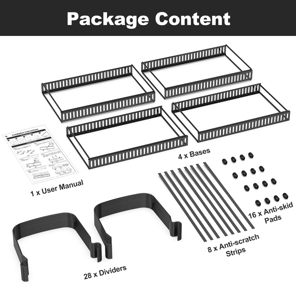 Housolution cabinet storage keeps pots, pans, and cutting boards organized and accessible.