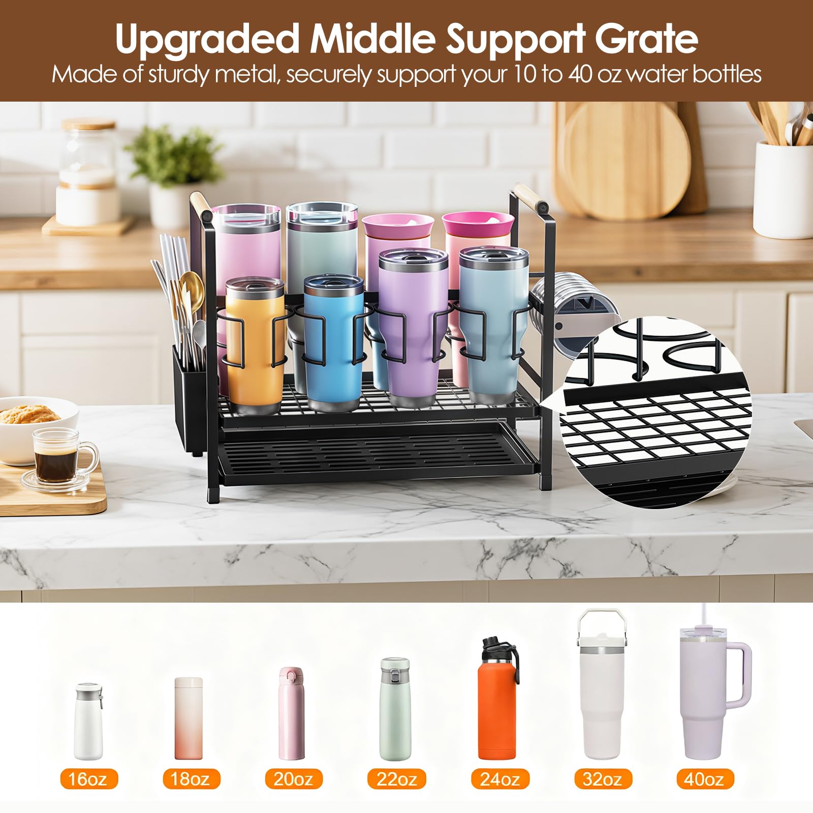 Housolution cup lid rack and storage box stores lids and accessories