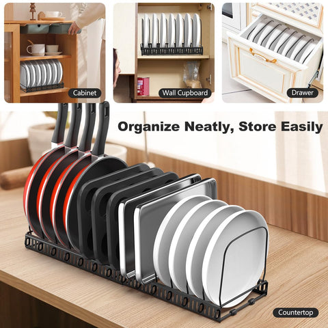 Housolution cabinet organizer installs easily without tools for quick setup.