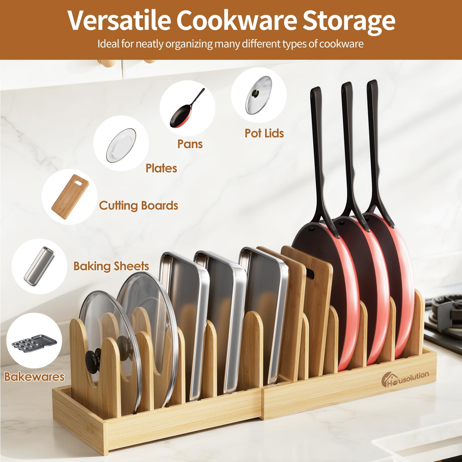 Housolution expandable rack demonstrates adjustable width for different drawers