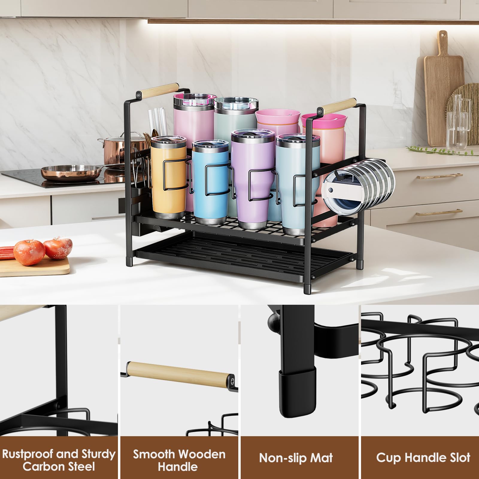 Housolution non-slip pad stabilizes on any counter surface