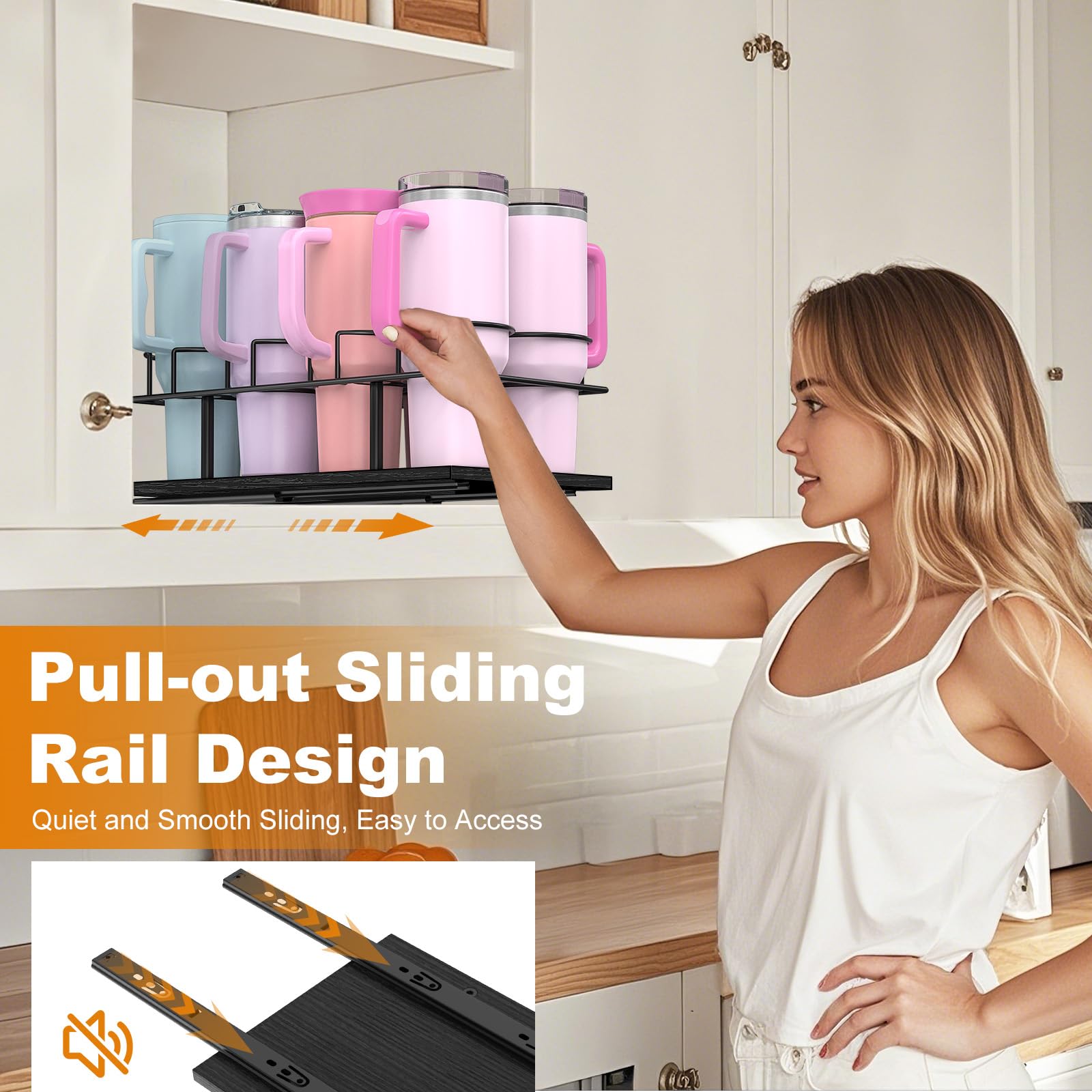 Housolution quiet sliding rail ensures smooth access to water bottles