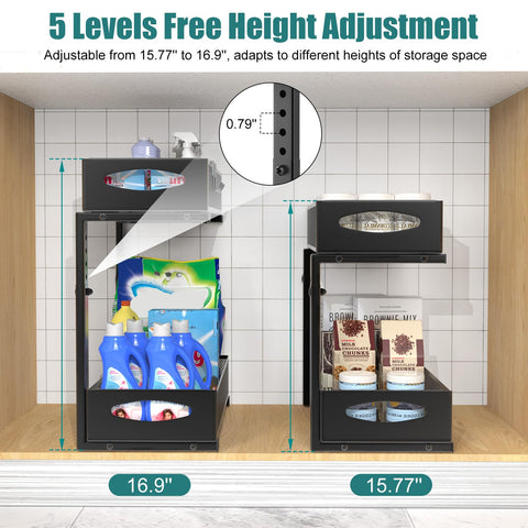 Housolution sliding mesh drawers with round rail for smooth operation