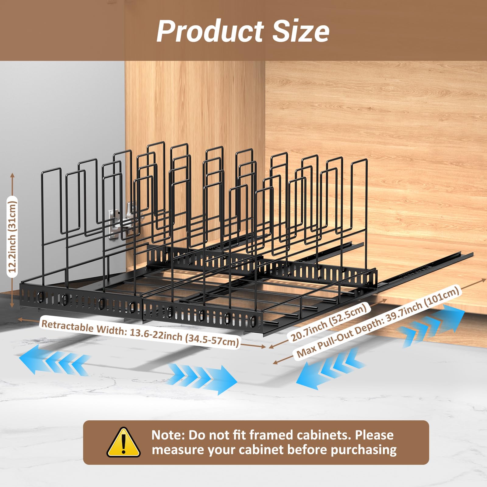 Housolution space-saving kitchen storage fits cabinets, countertops, or under sinks