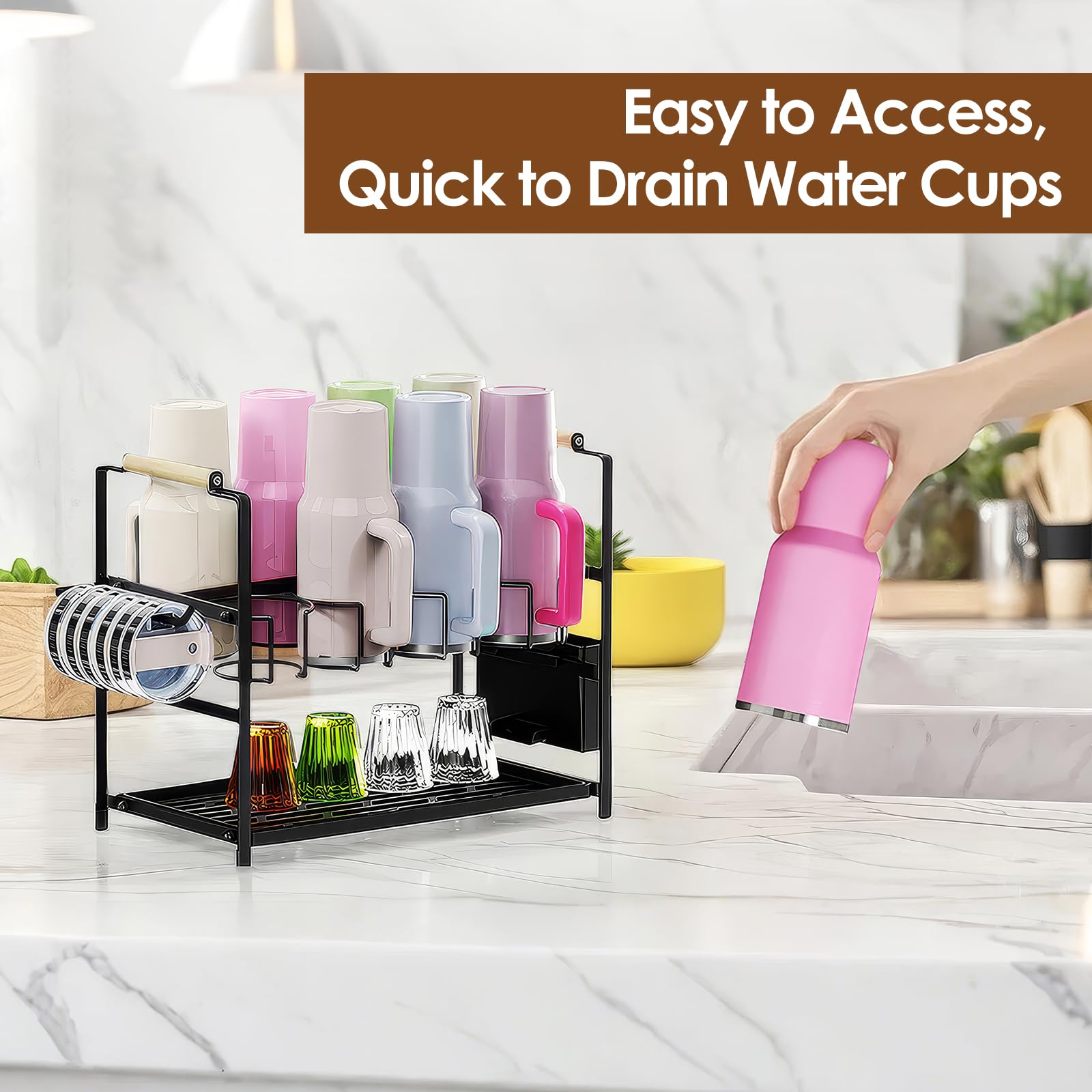 Housolution sturdy iron body keeps cups stable during use.