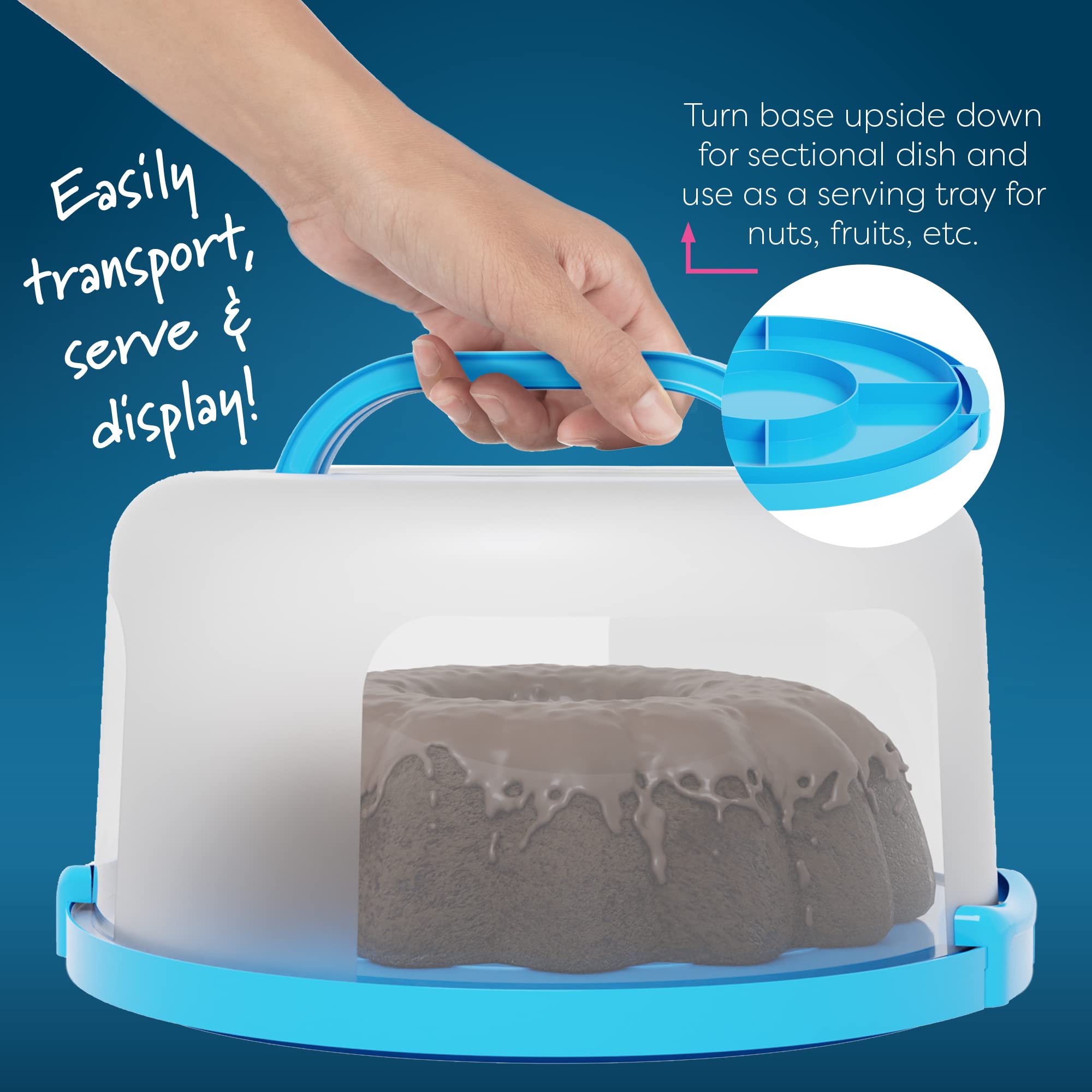 Houzzkingz blue base provides stability and non-slip support.