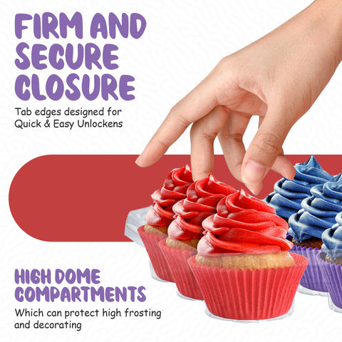HouzzKingz durable PET plastic cupcake boxes resist cracking while keeping treats protected.
