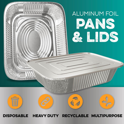 HOUZZKINGZ fire-resistant aluminum pans withstand roasting, baking, and hot serving dishes