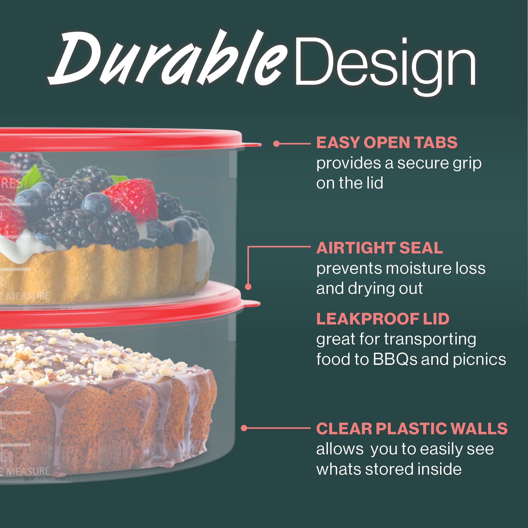 HouzzKingz freezer-safe lid enables safe stacking and storage.
