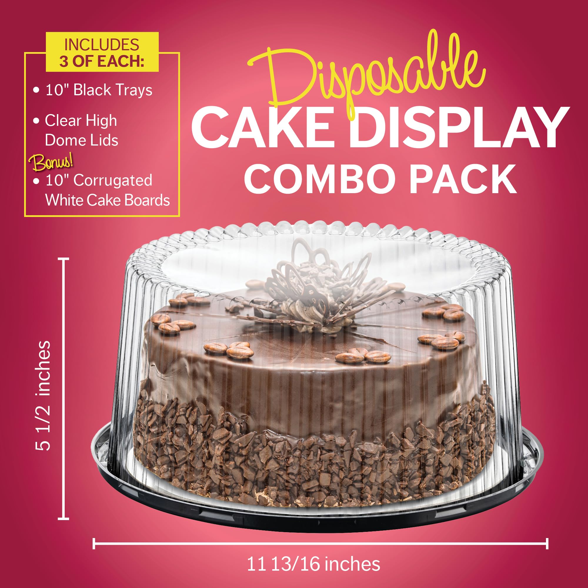 Houzzkingz honeycomb-reinforced tray adds rigidity for reliable cake transport.