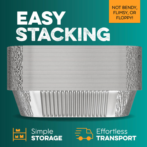 HOUZZKINGZ USA multiuse foil pans for transport cooking and storing meals at scale