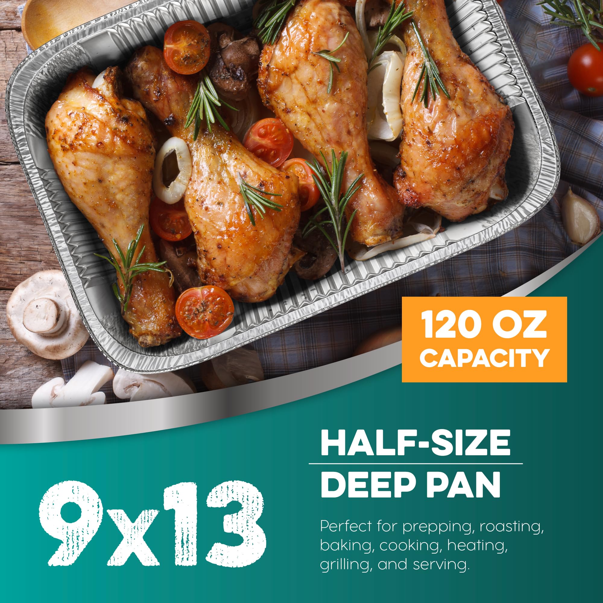 HOUZZKINGZ USA recyclable aluminum pans ideal for eco-friendly event cleanup
