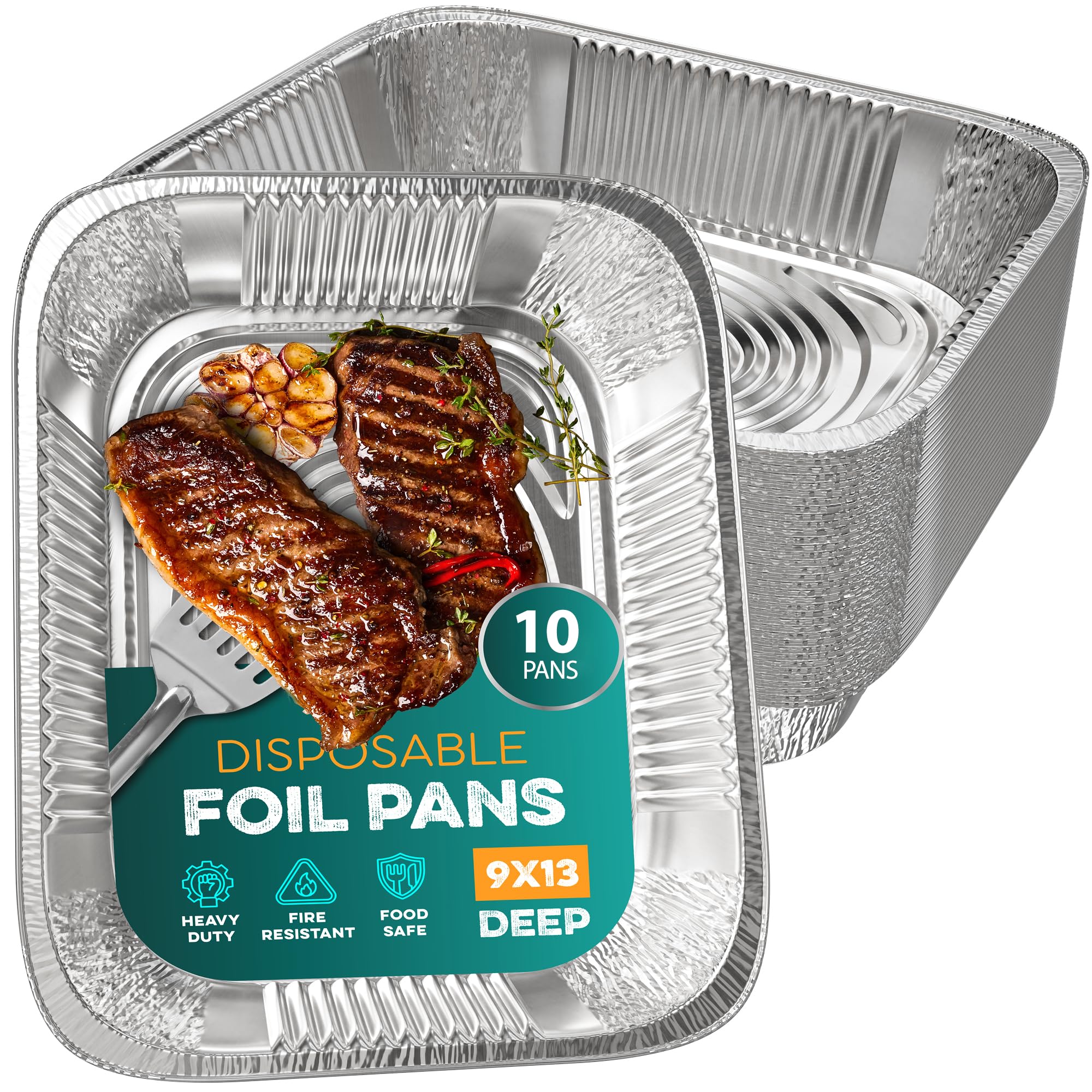 HOUZZKINGZ USA aluminum 9x13 pan with strong rim for sturdy serving at gatherings