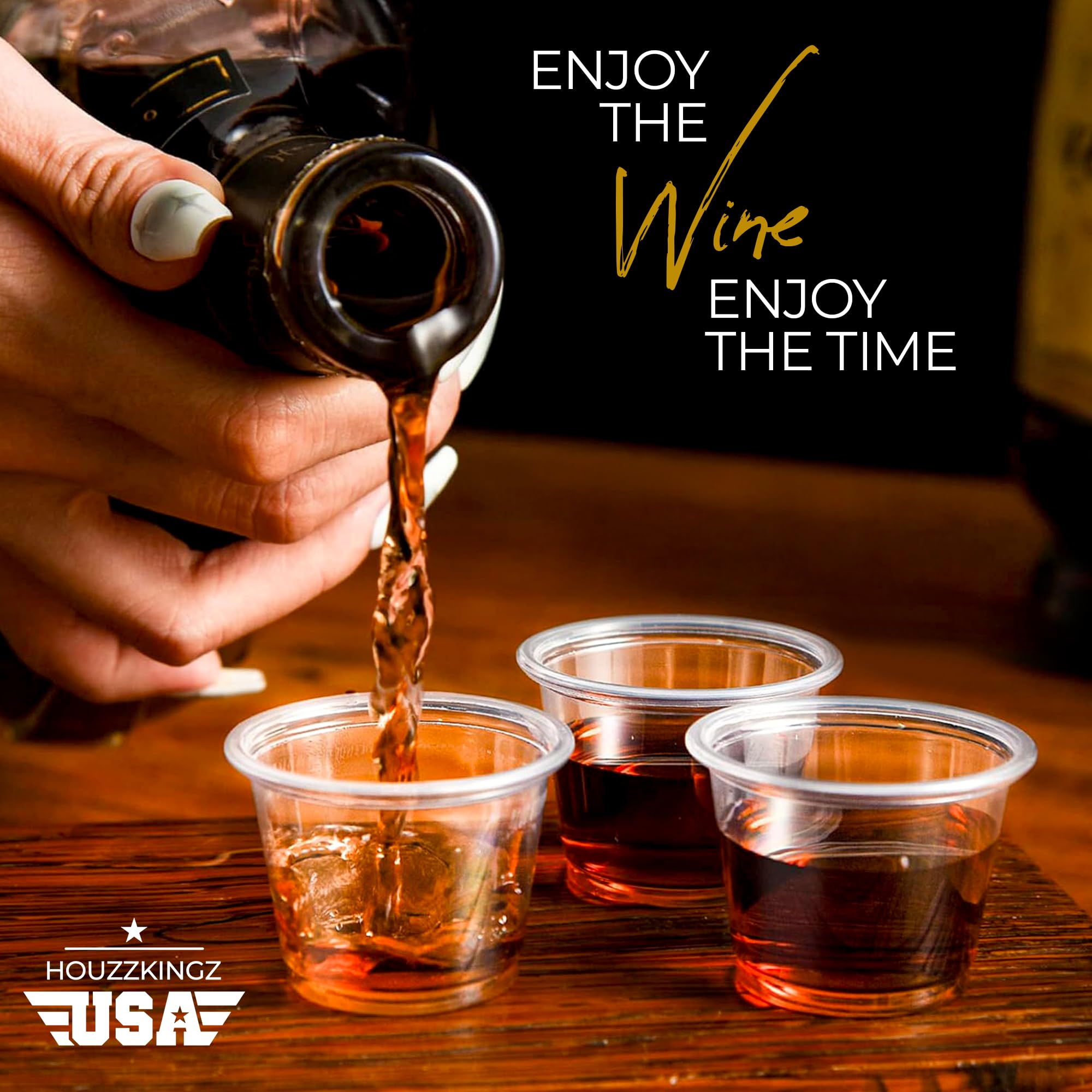 Houzzkingz USA compact size ideal for tastings and samples.