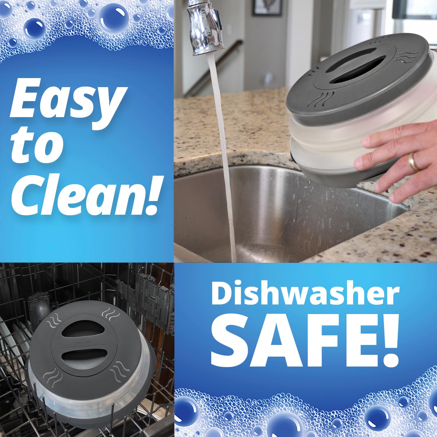 Hover Cover easy-grip handle makes pulling the cover down effortless.