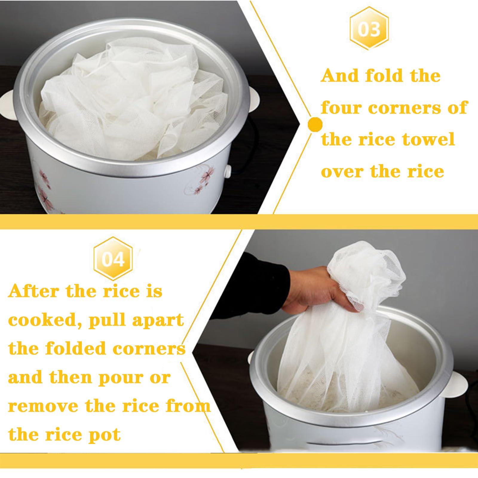 Hovoten easy-clean rice net after boiling water rinse.