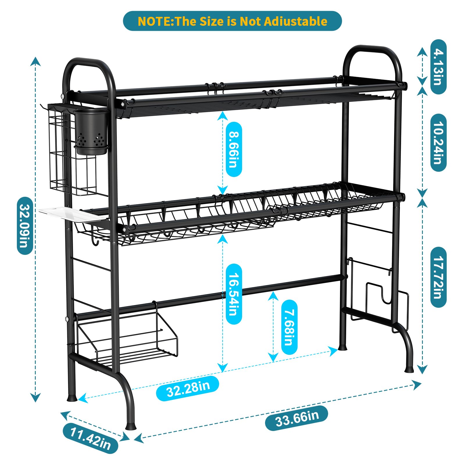 HOWDIA 3-tier over-sink rack design for efficient dish drying