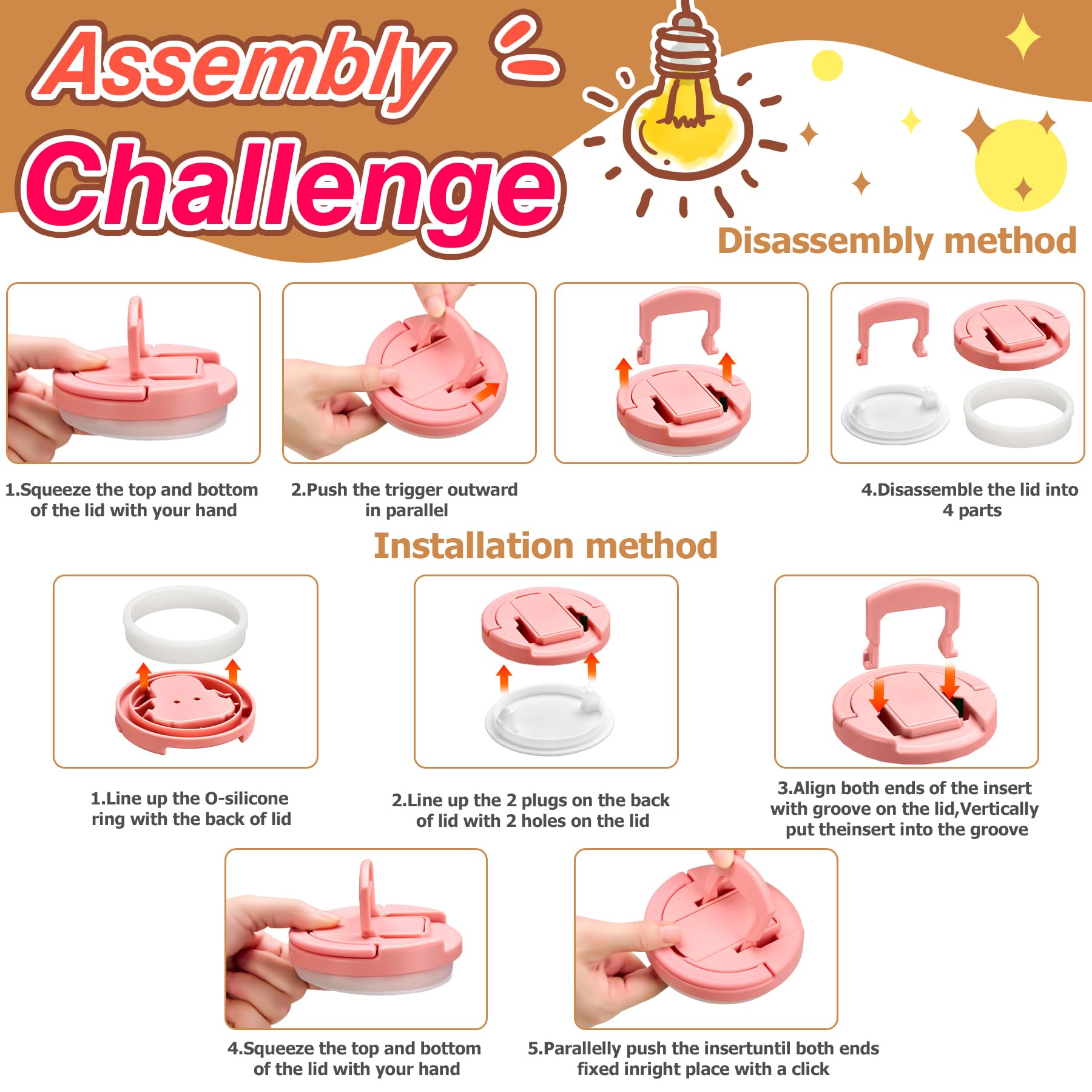 Howeemo 8oz soup thermo with pink latch keeps soup warm for school or travel.