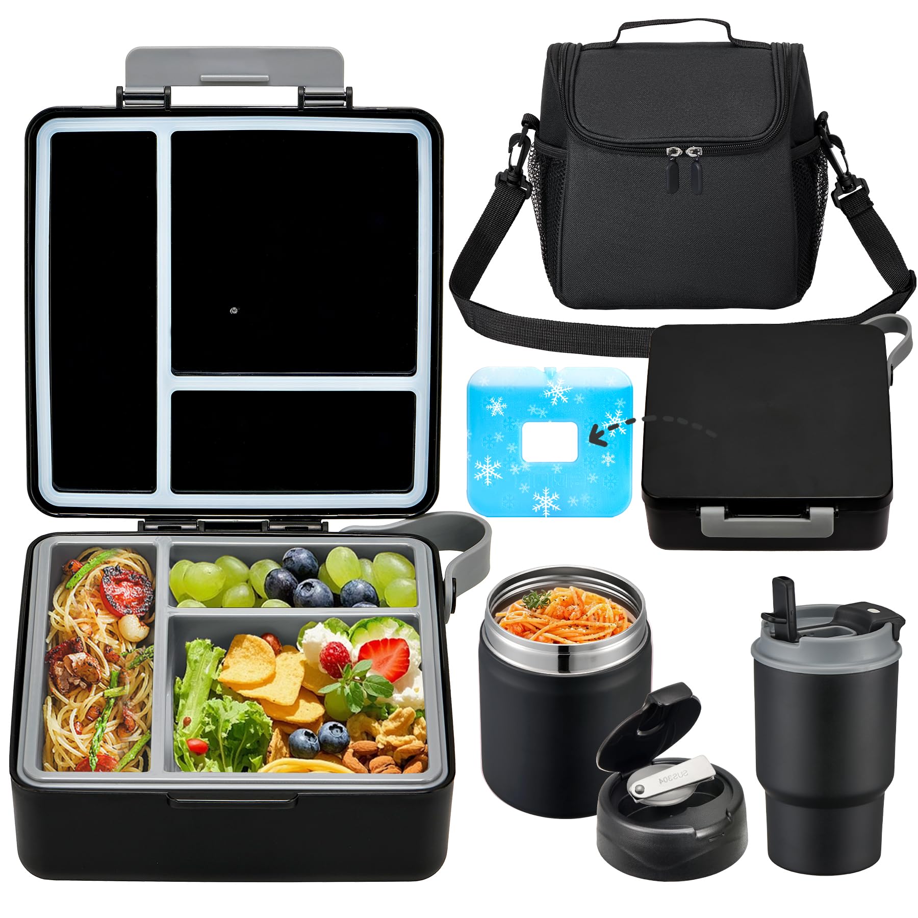 Howeemo kids bento box with three compartments, ideal for school lunches