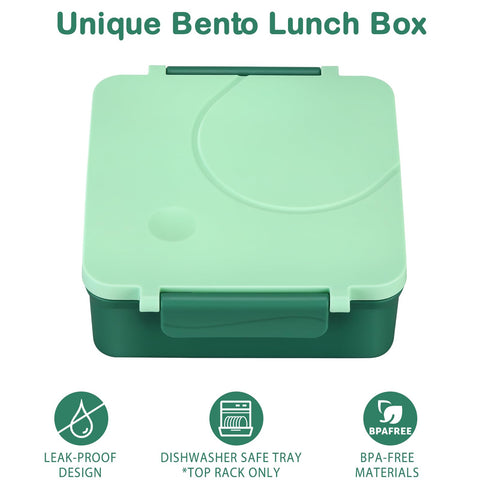 Howeemo green insulated lunch bag keeps food fresh at school.