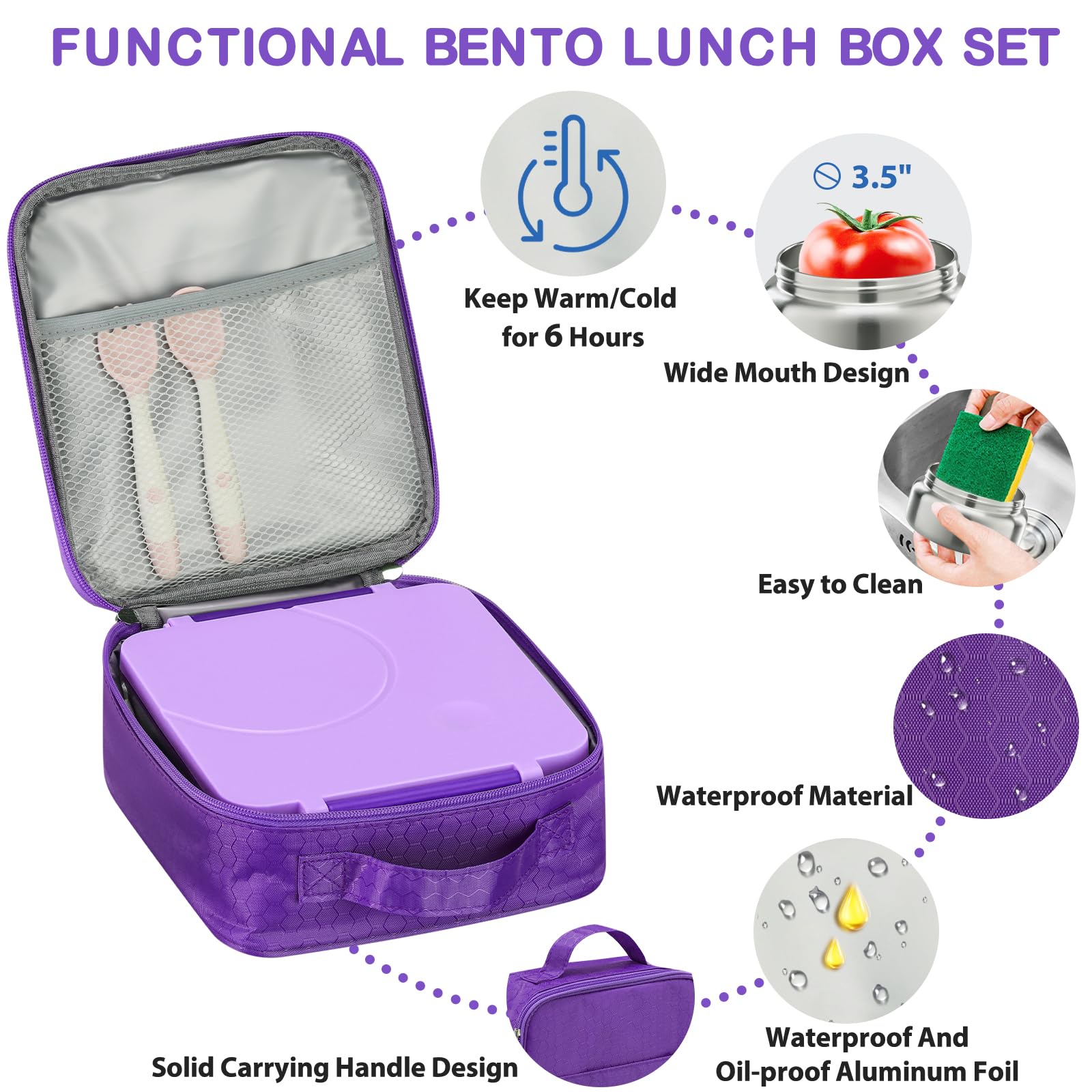 Howeemo insulated lunch bag maintains food temperature for school days