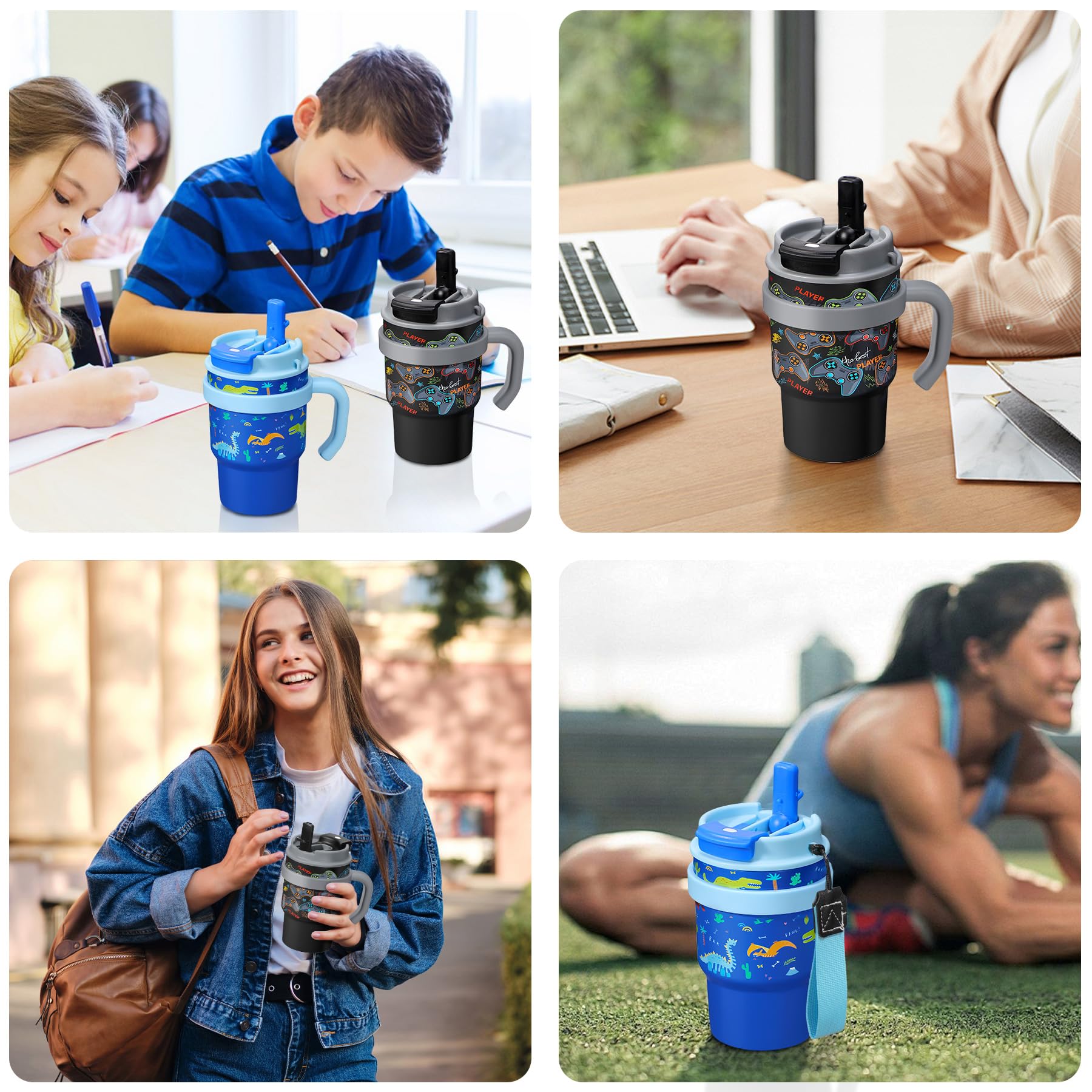 Howeemo stainless steel tumbler with double-wall insulation keeps drinks cool.