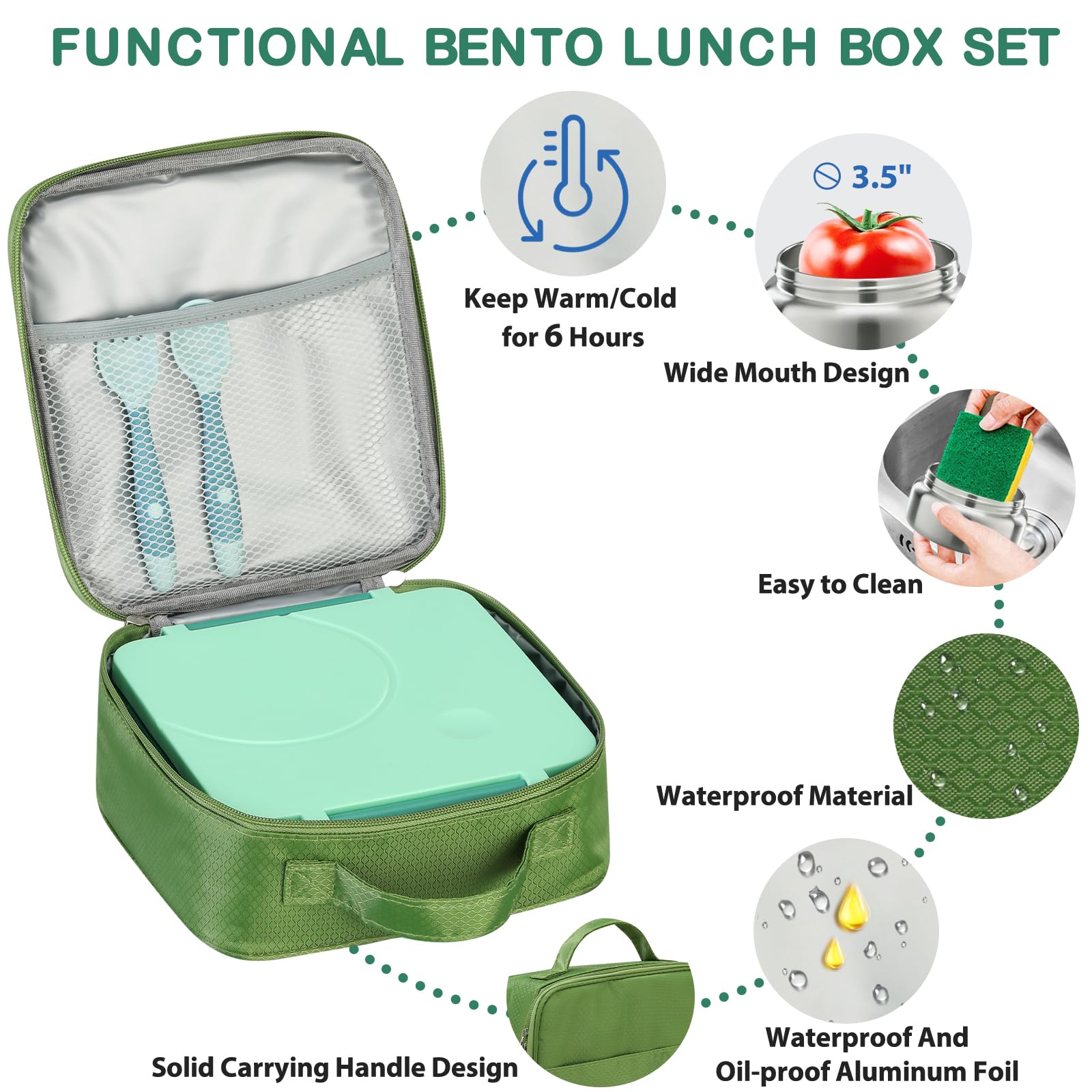Howeemo leak-proof lid keeps bento snacks mess-free.